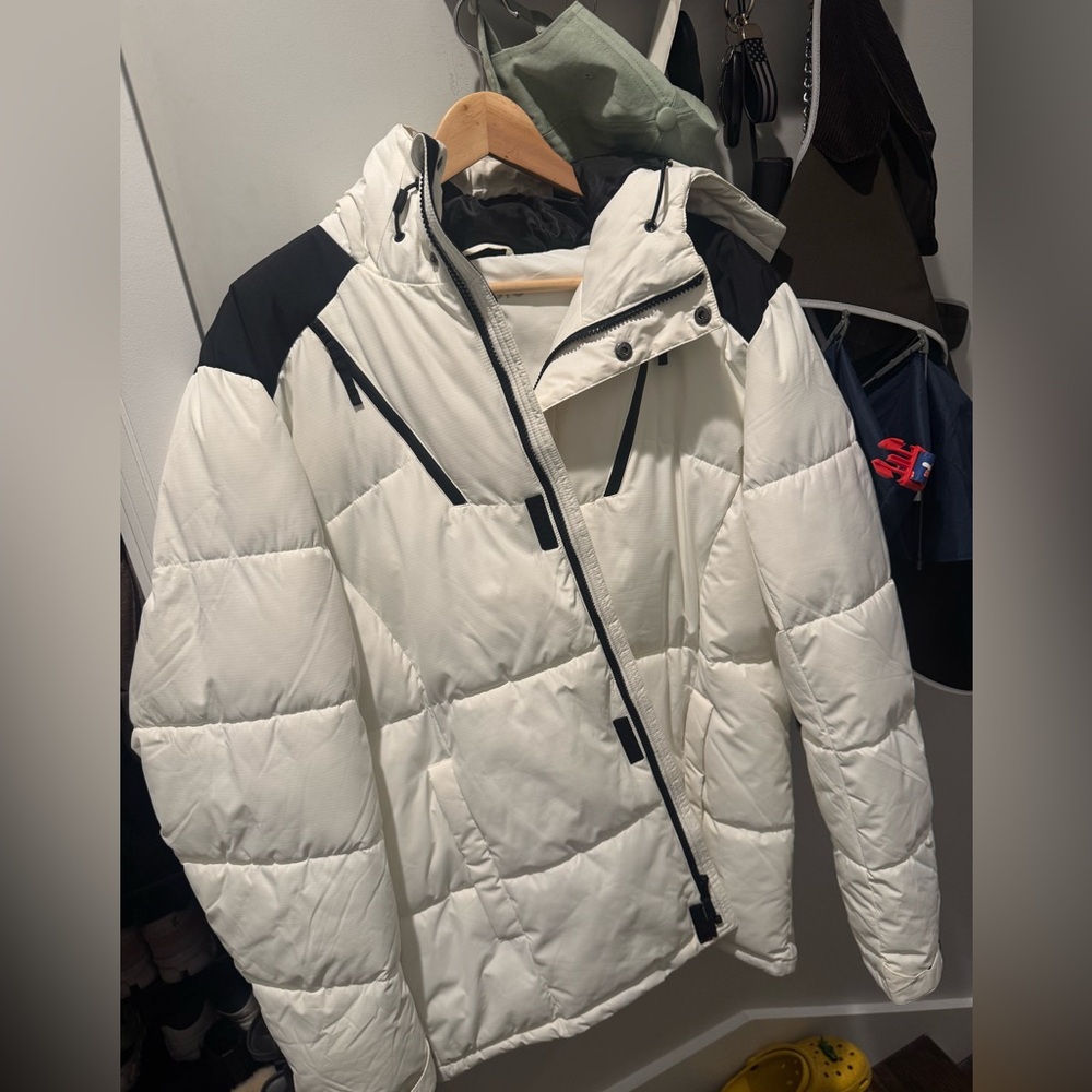 White and Black Puffer Jacket